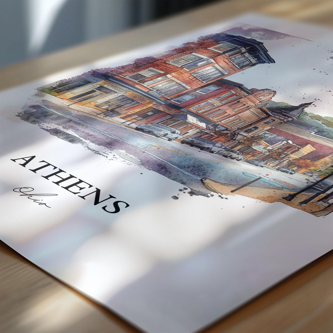 Athens Ohio Travel Poster, Watercolor Art Print - Image 6