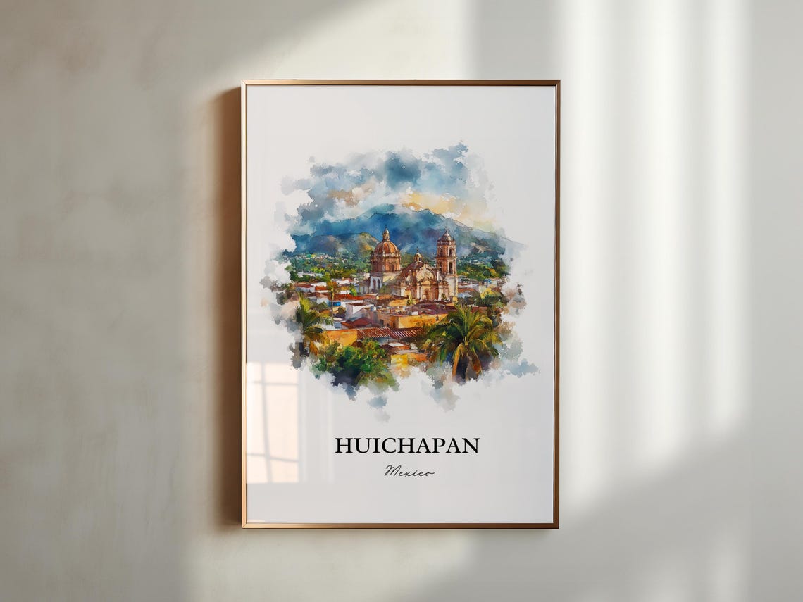 Huichapan Mexico Wall Art Hidalgo Print Watercolor Gift Travel Poster Housewarming - Image 5
