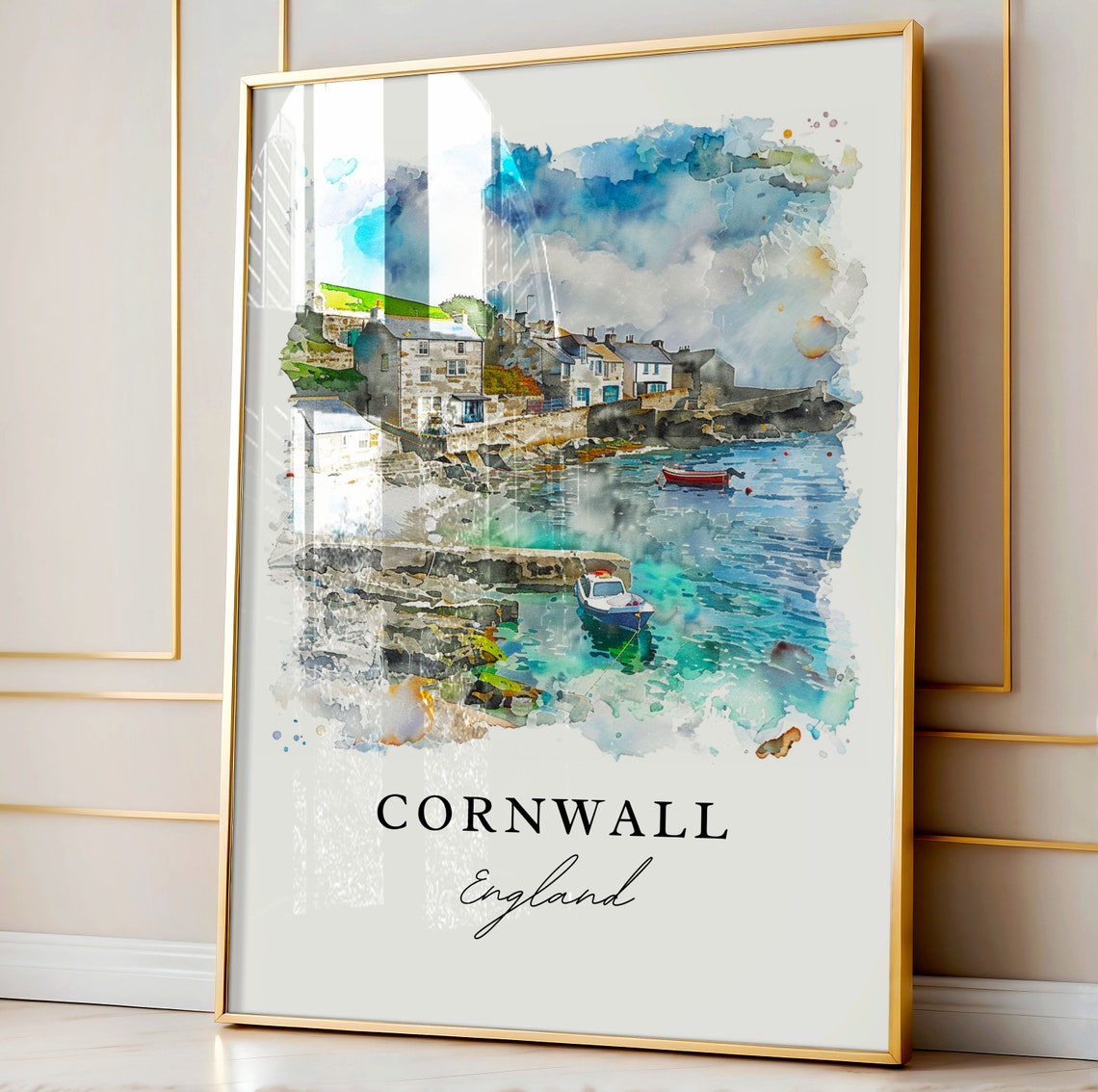 Cornwall England Travel Poster, Housewarming Wall Art - Image 4