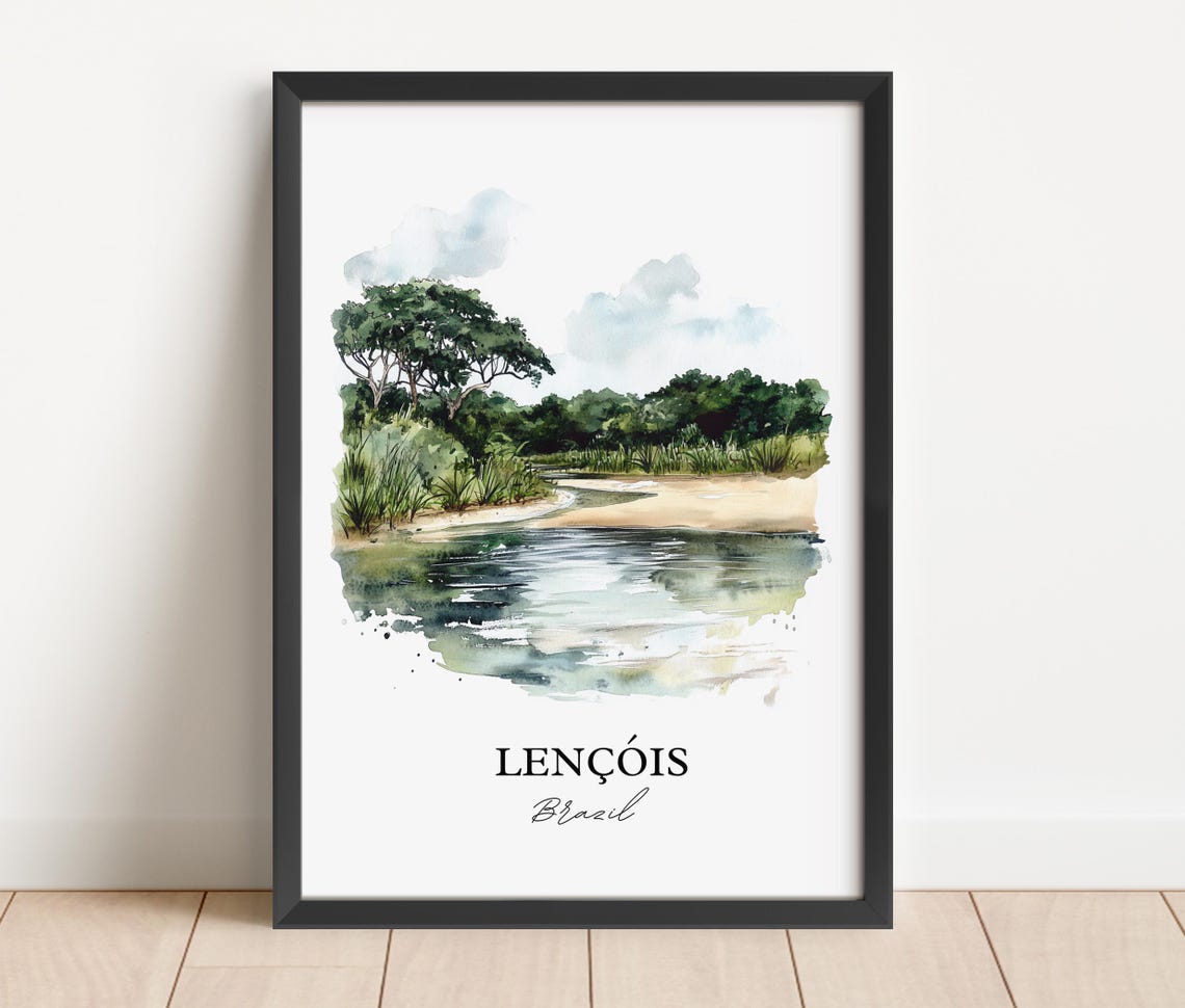 Lencis Wall Art Bahia Brazil Print Watercolor Gift Travel Poster Housewarming - Image 4