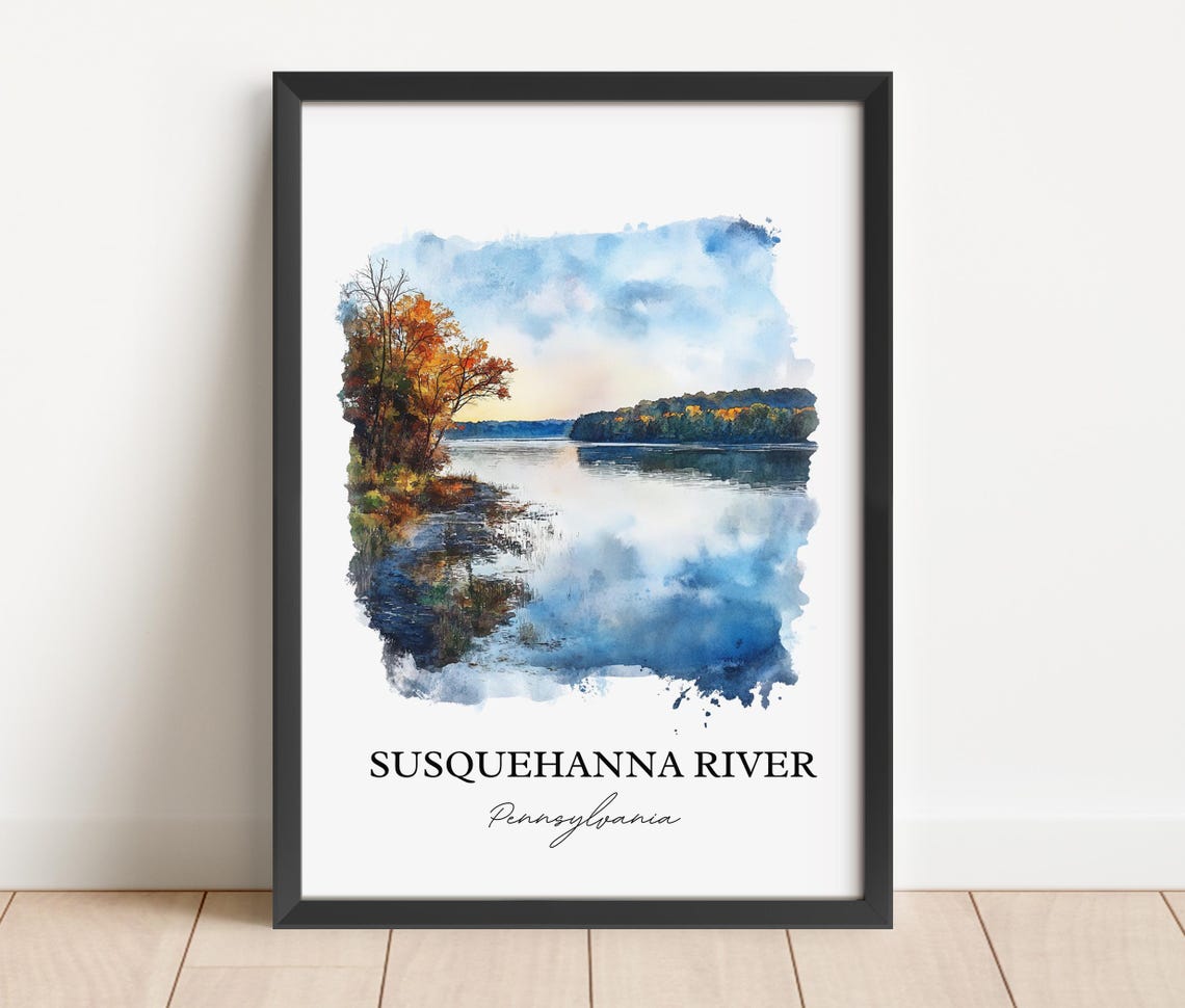 Susquehanna River Pennsylvania Autumn Watercolor River Poster - Image 2