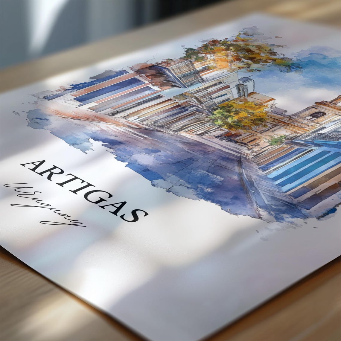 Artigas Uruguay Watercolor Travel Poster, Art Print - Image 2