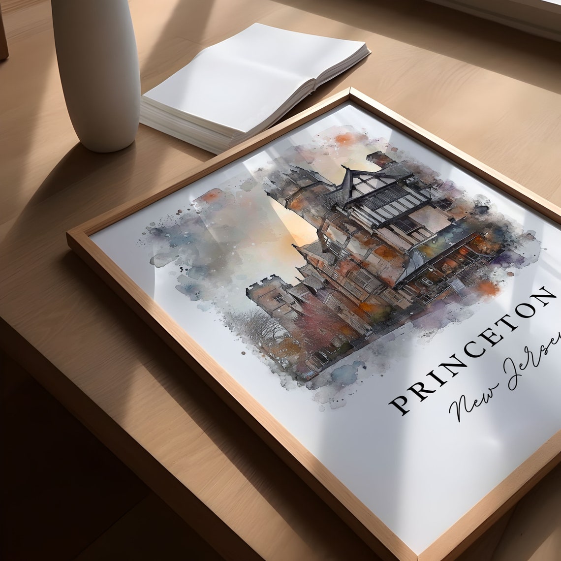 Princeton NJ Art Print, Custom Text Wall Decor - Image 5