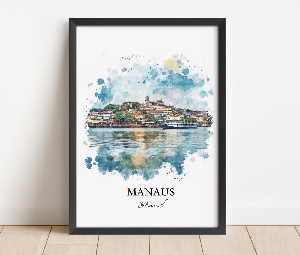 Manaus Brazil Wall Art Print Watercolor Gift Travel Poster Housewarming - Image 4