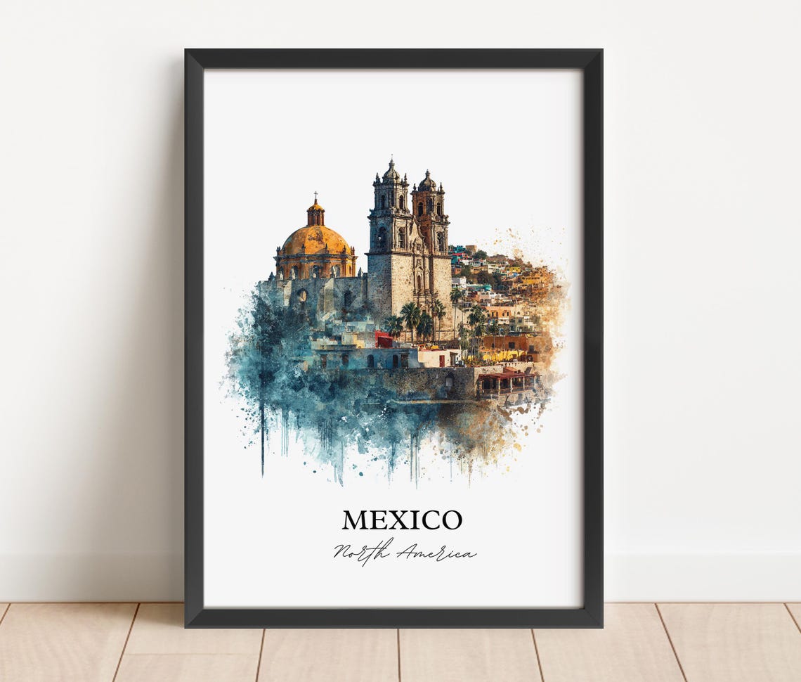 Mexico Wall Art Print Watercolor Gift Travel Poster Housewarming - Image 6