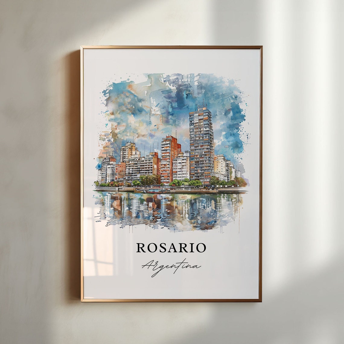 Rosario Argentina Wall Art Print Watercolor Gift Travel Poster Housewarming