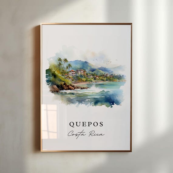 Quepos Costa Rica Wall Art Poster Print Wedding Gift Birthday Present Custom Text Perfect