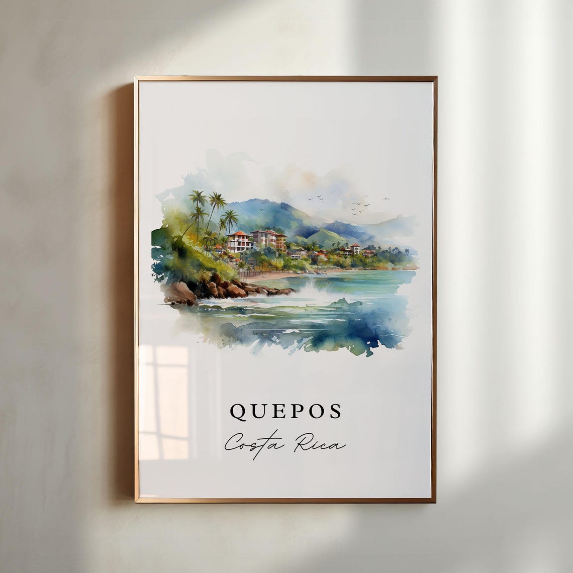 Quepos Costa Rica Wall Art Poster Print Wedding Gift Birthday Present Custom Text Perfect