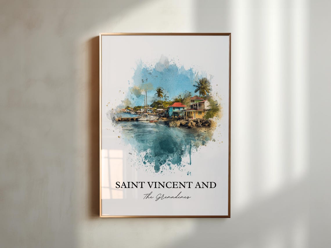 Saint Vincent And The Grenadines Art Caribbean Print Gift Travel Poster Housewarming - Image 5