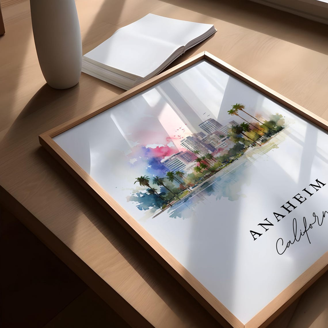 Anaheim Ca Wall Art Poster Cali Wedding Gift Birthday Present Custom Text Personalized - Image 6