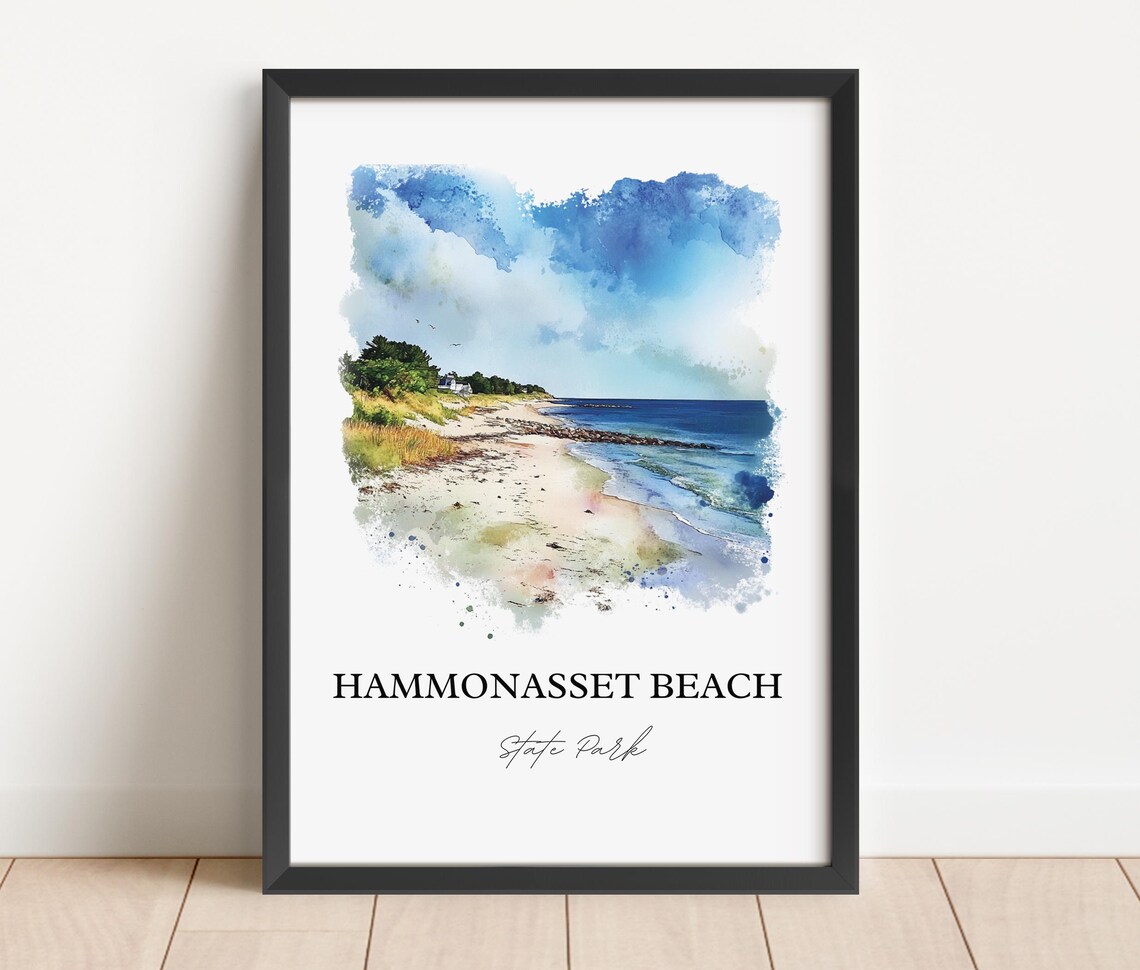 Hammonasset Beach, Connecticut Watercolor Travel Poster - Image 4
