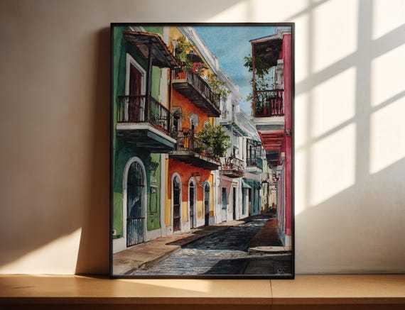 Puerto Rico Watercolor Art Travel Print Artwork Pr Decor Caribbean Wall