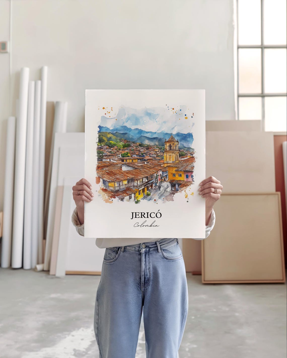 Jeric Colombia Wall Art Antioquia Print Watercolor Gift Travel Poster Housewarming - Image 3