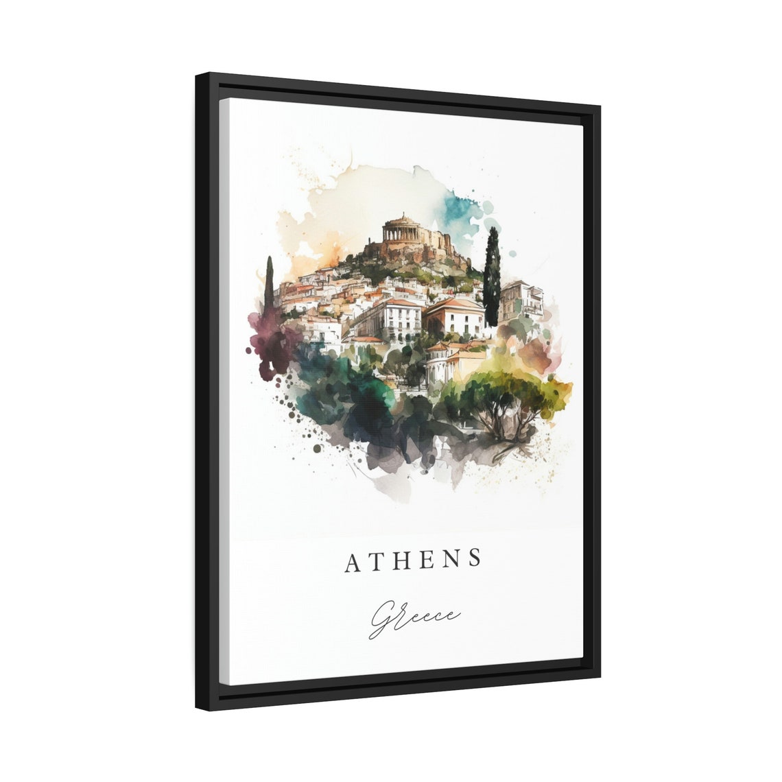 Athens Greece Travel Poster, Custom Text Personalized - Image 2