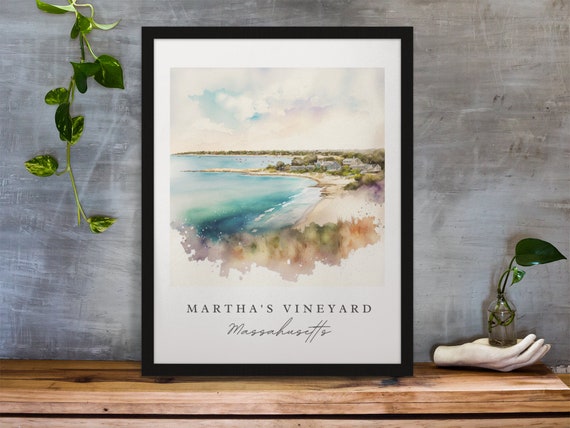 Marthas Vineyard Traditional Travel Poster, Boston