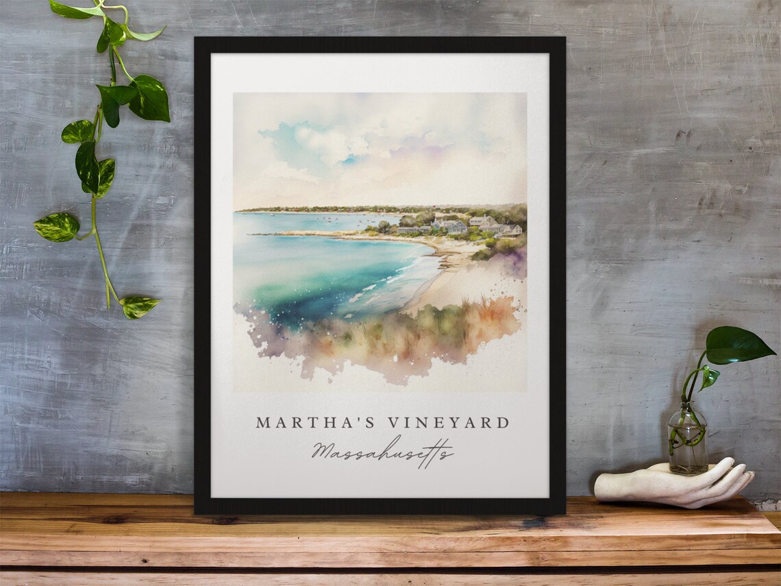 Marthas Vineyard Traditional Travel Poster, Boston