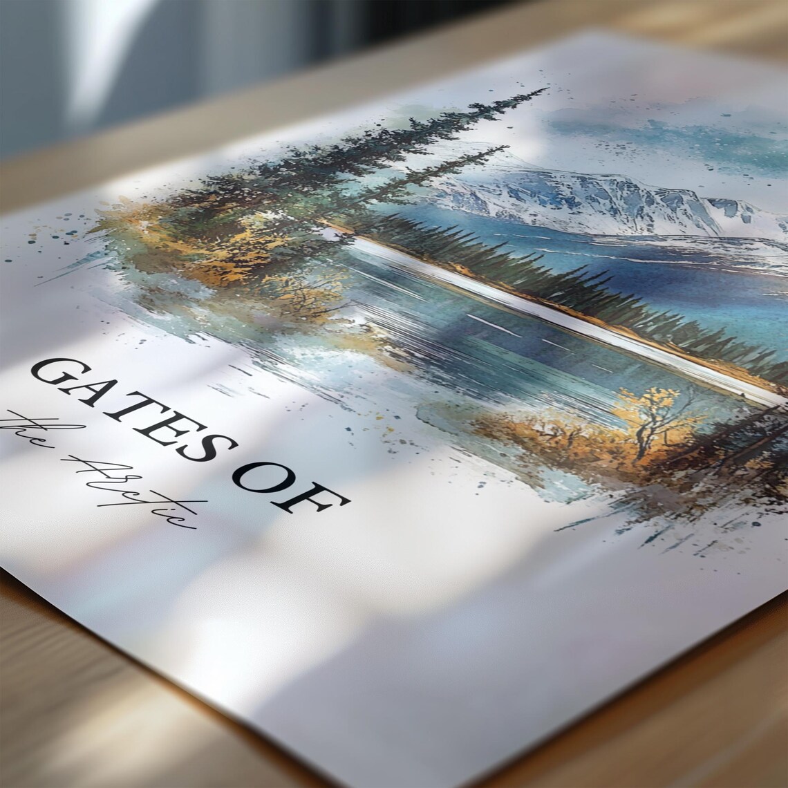 Gates of the Arctic Alaska Mountain Lake Wilderness Watercolor Poster - Image 6