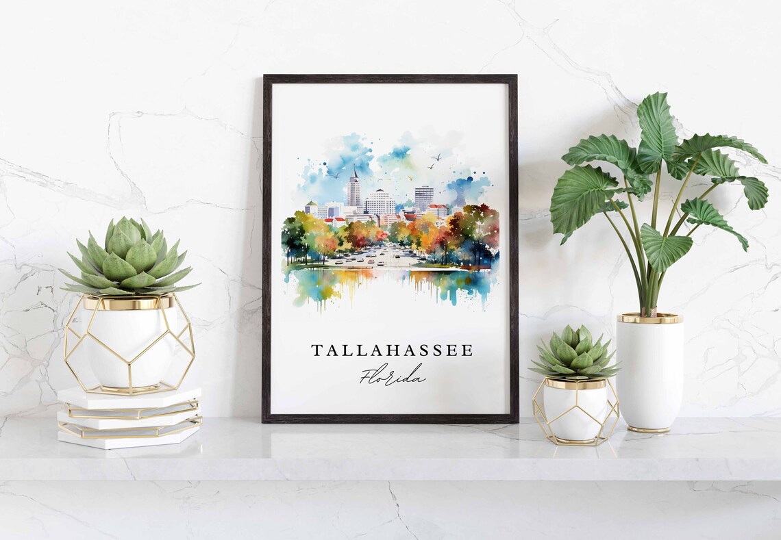 Tallahassee Traditional Travel Poster, Florida Art