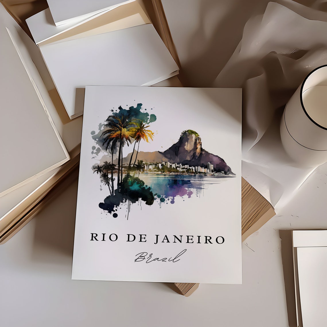 Rio De Janeiro Wall Art Brazil Poster Wedding Gift Birthday Present Custom Text Personalized - Image 6