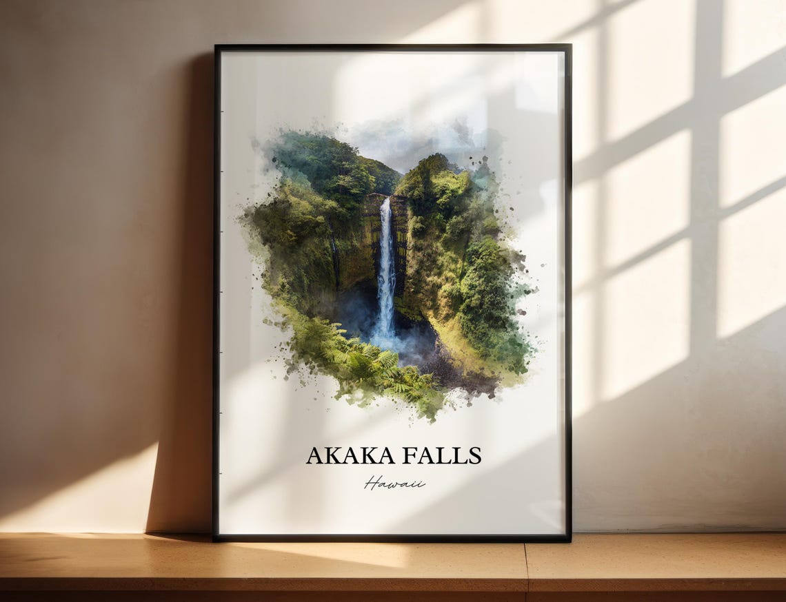 Akaka Falls Hawaii Big Island Tropical Rainforest Waterfall Poster