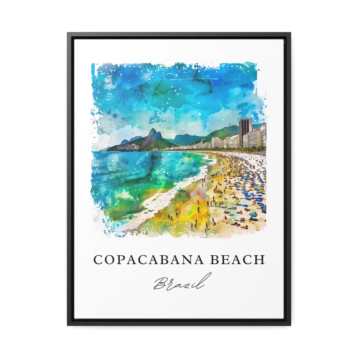 Copacabana Beach Art Print Watercolor Rio De Janeiro Gift Travel Poster Housewarming - Image 2