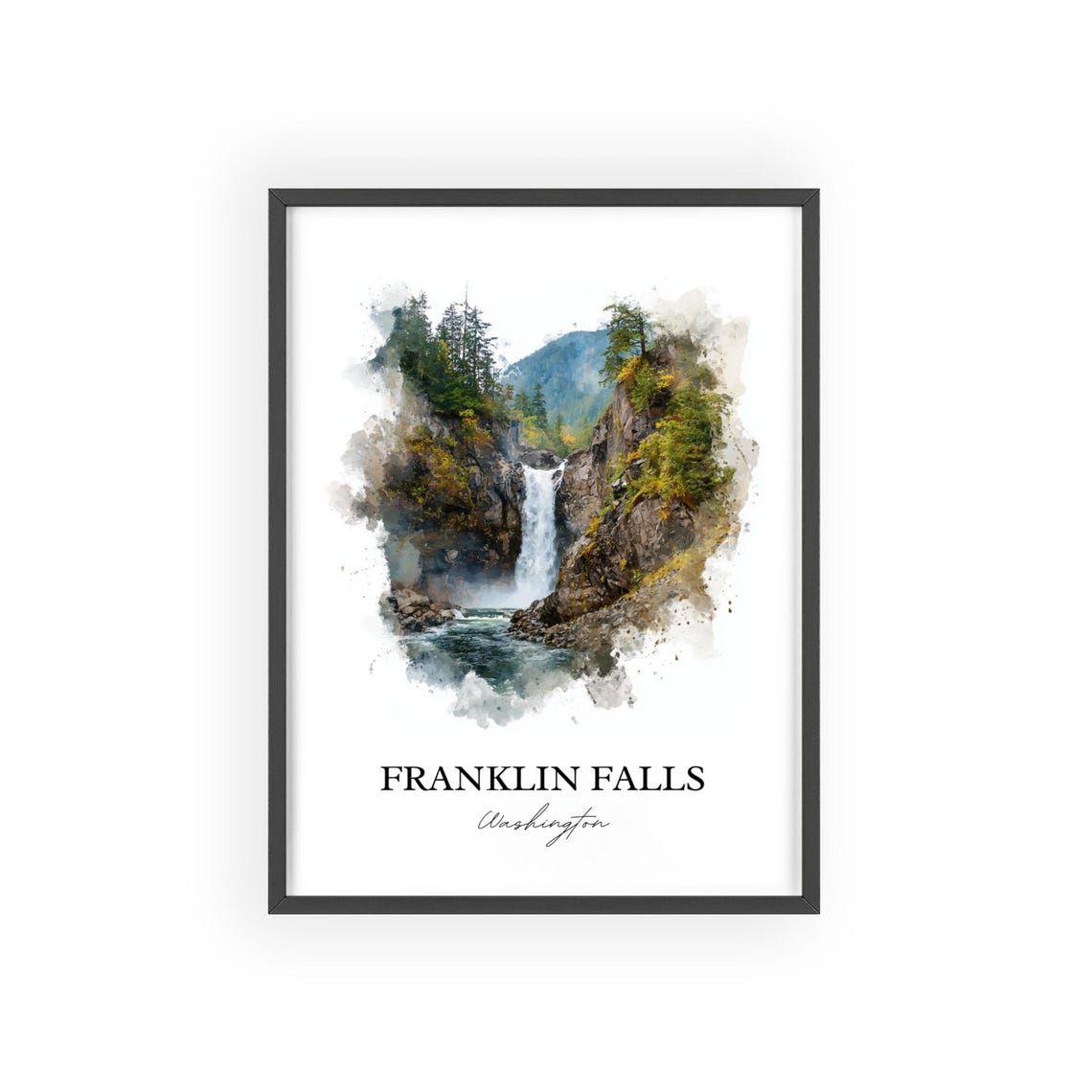 Franklin Falls Washington Pine Valley Waterfall Nature Poster - Image 2