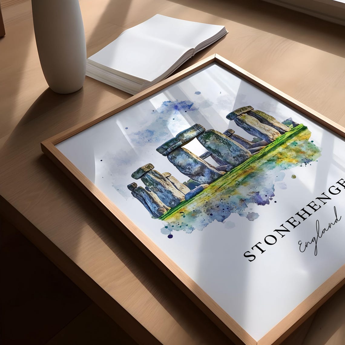 Stonehenge Travel Poster, Wiltshire Watercolor - Image 5