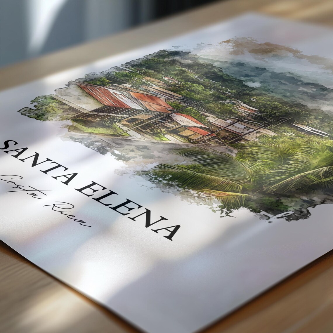 Santa Elena Costa Rica Cloud Forest Mountain Town Watercolor Poster - Image 6