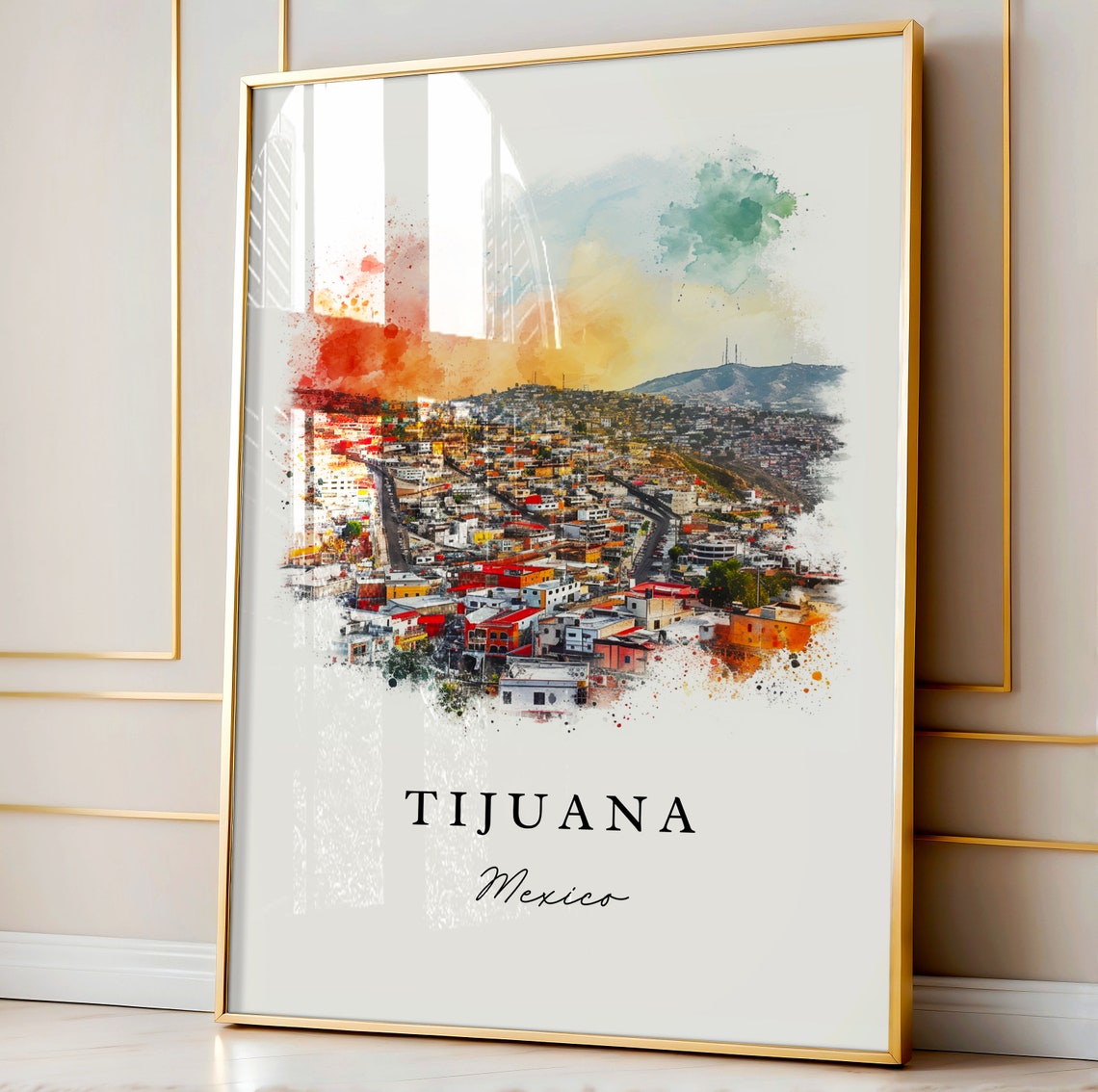 Tijuana Mexico Wall Art Print Wedding Gift Birthday Present Custom Text Perfect - Image 4