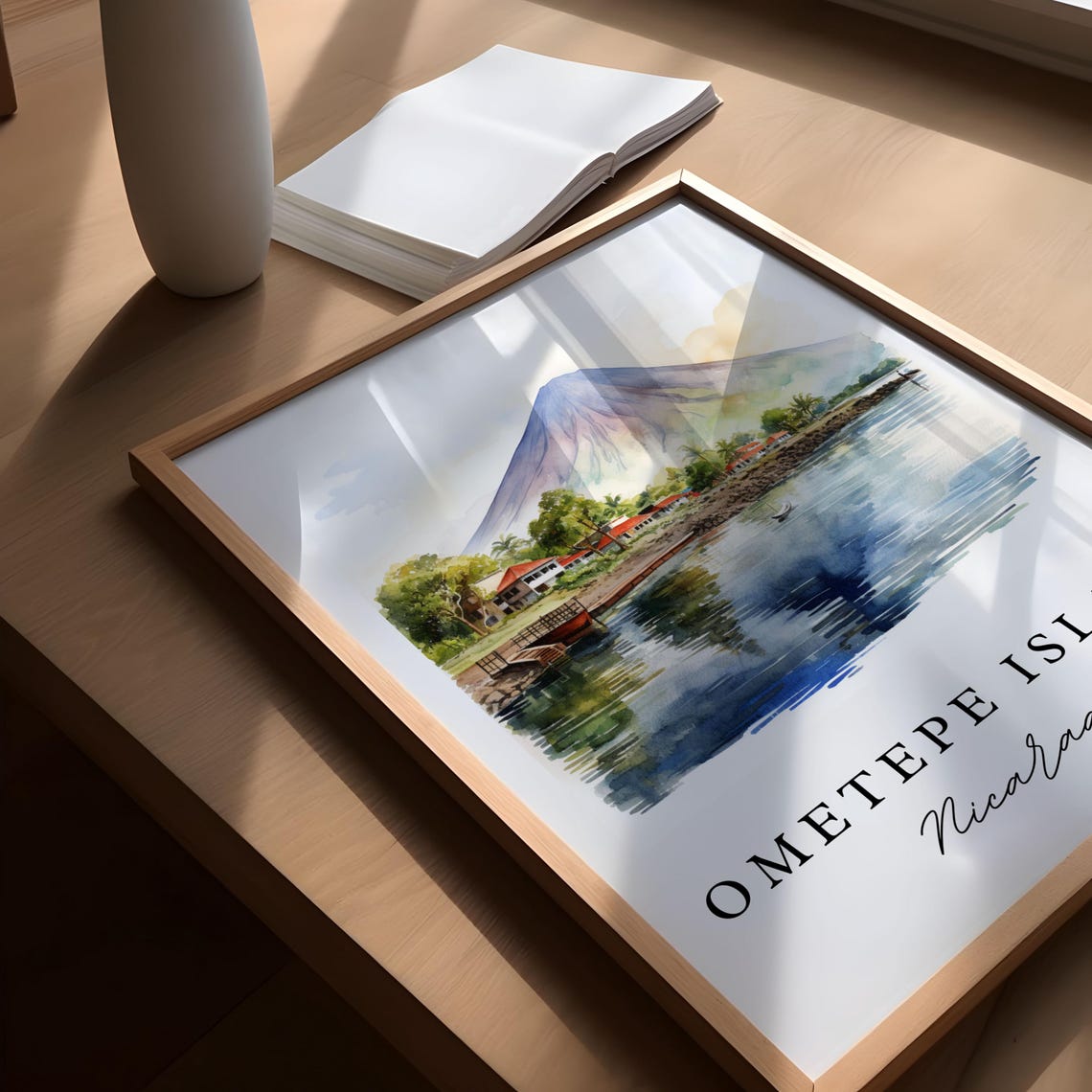 Ometepe Island Wall Art Nicaragua Poster Lake Wedding Gift Birthday Present Custom Text Personalized - Image 4