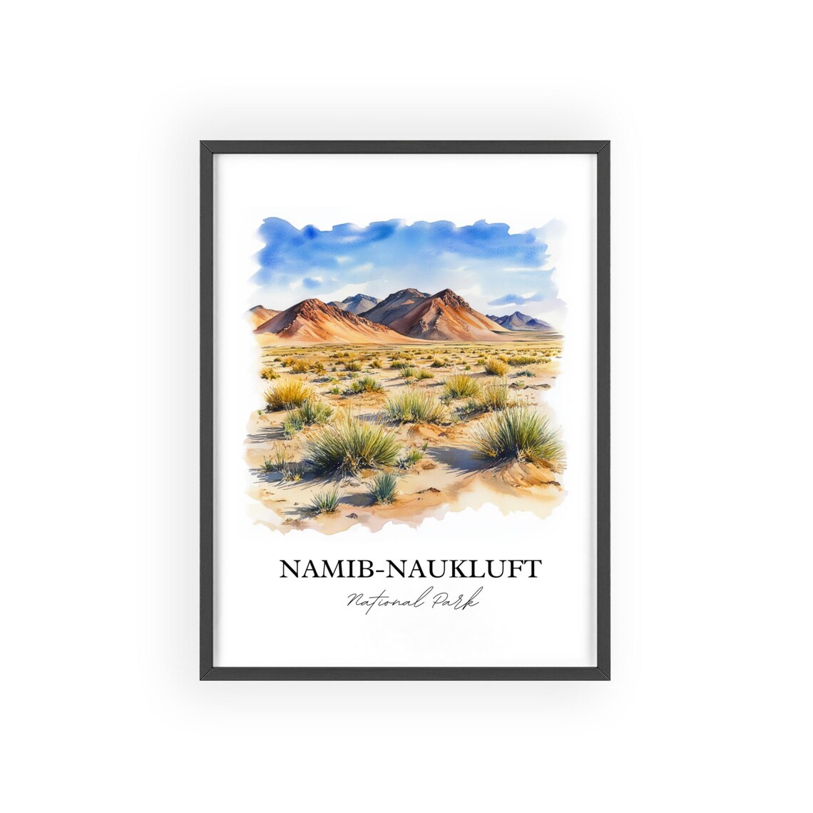 Namib Naukluft National Park Desert Mountains Watercolor Poster - Image 2