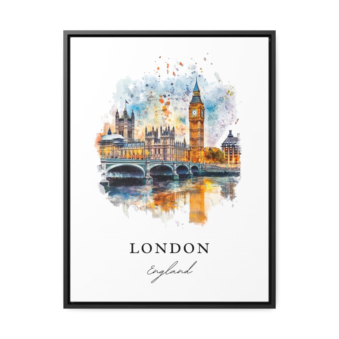 London England Big Ben Watercolor Travel Poster - Image 3