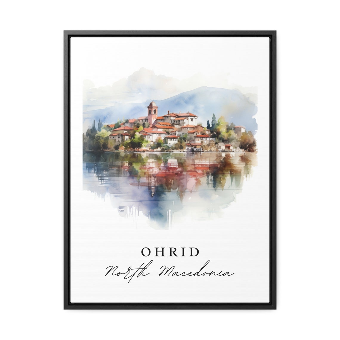 Ohrid North Macedonia Wall Art Poster Wedding Gift Birthday Present Custom Text Personalized - Image 2