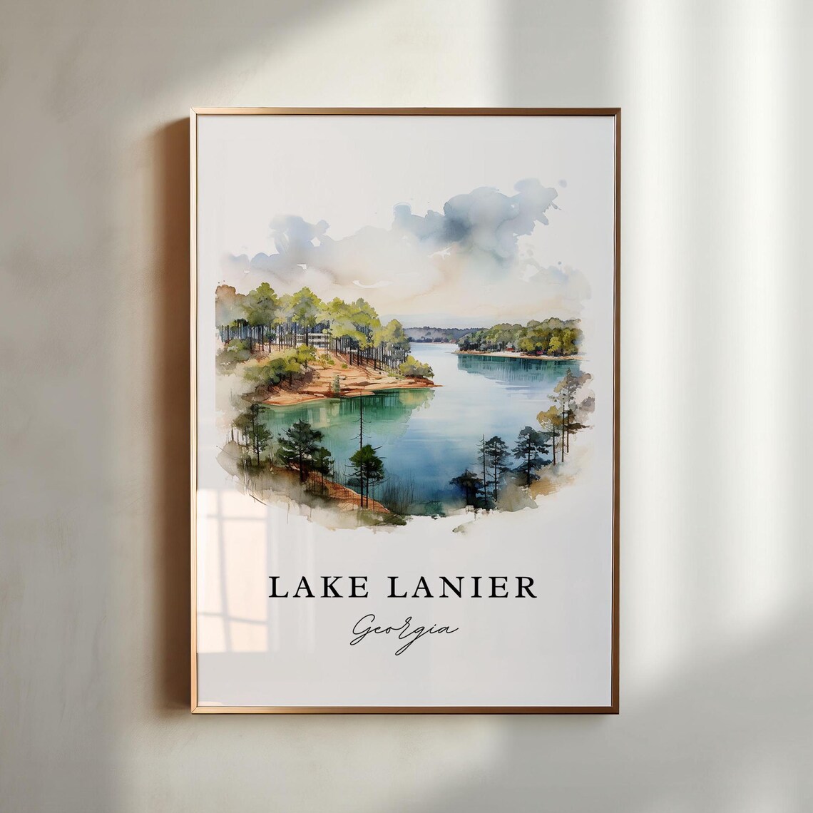 Lake Lanier Georgia Travel Poster, Gainesville Decor