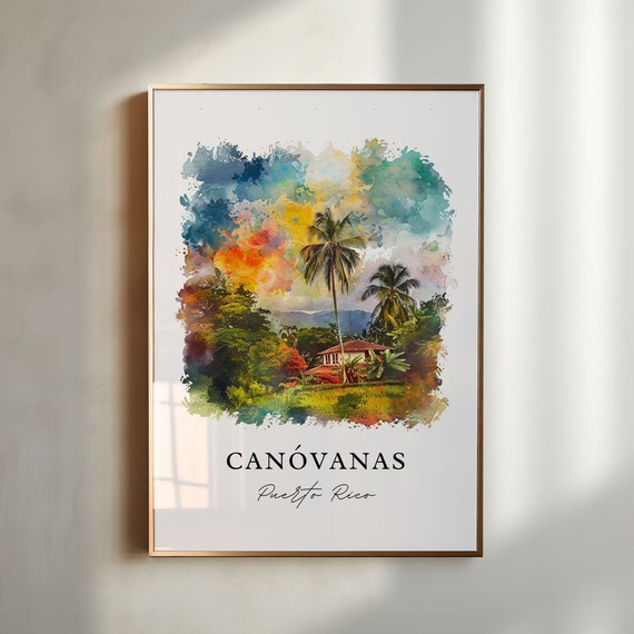 Canvanas Wall Art Canvanas Print Canvanas Pr Watercolor Canovanas Puerto Rico Gift Travel Print Travel Poster Housewarming Gift