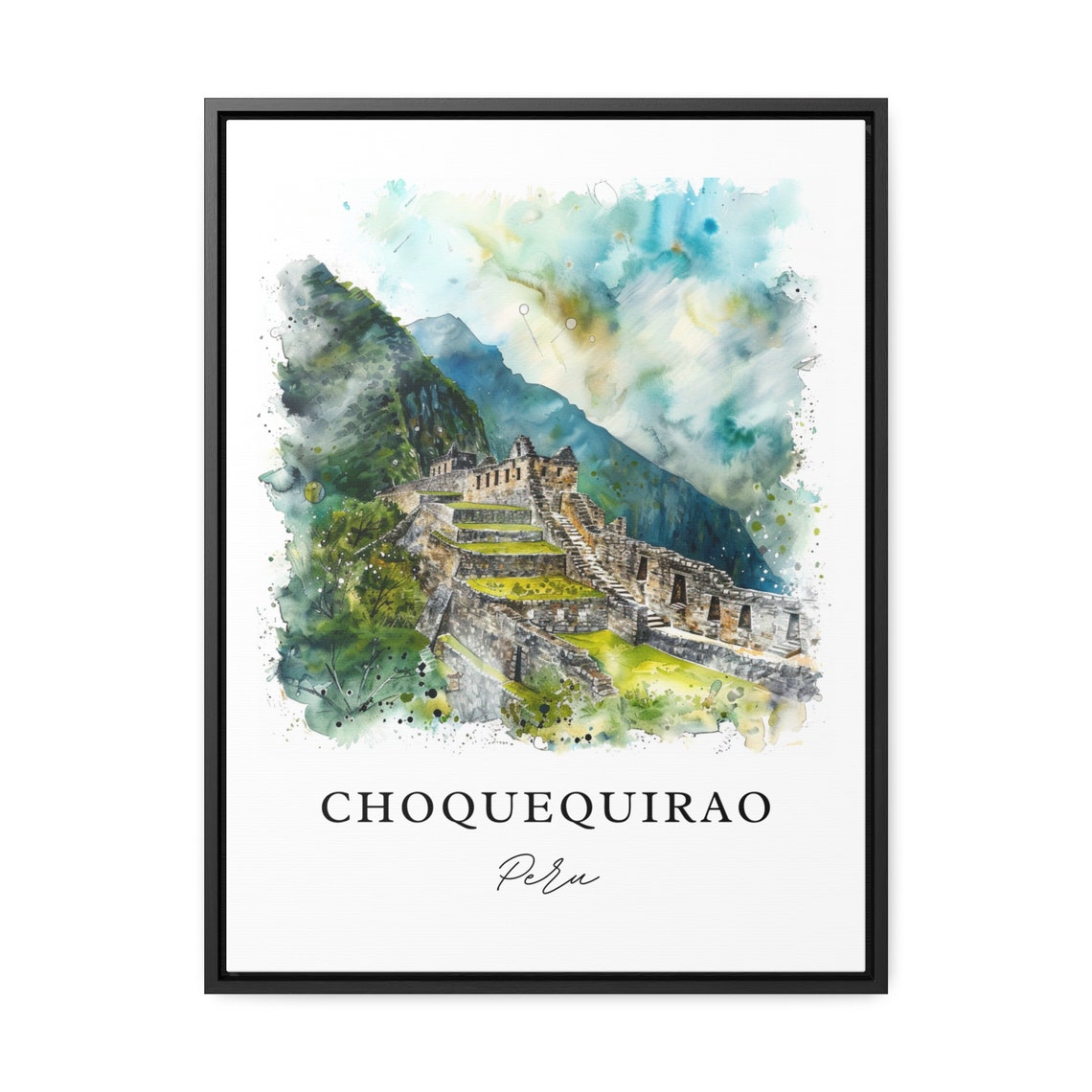 Choquequirao Wall Art Peru Print Machu Picchu Watercolor Gift Travel Poster Housewarming - Image 3