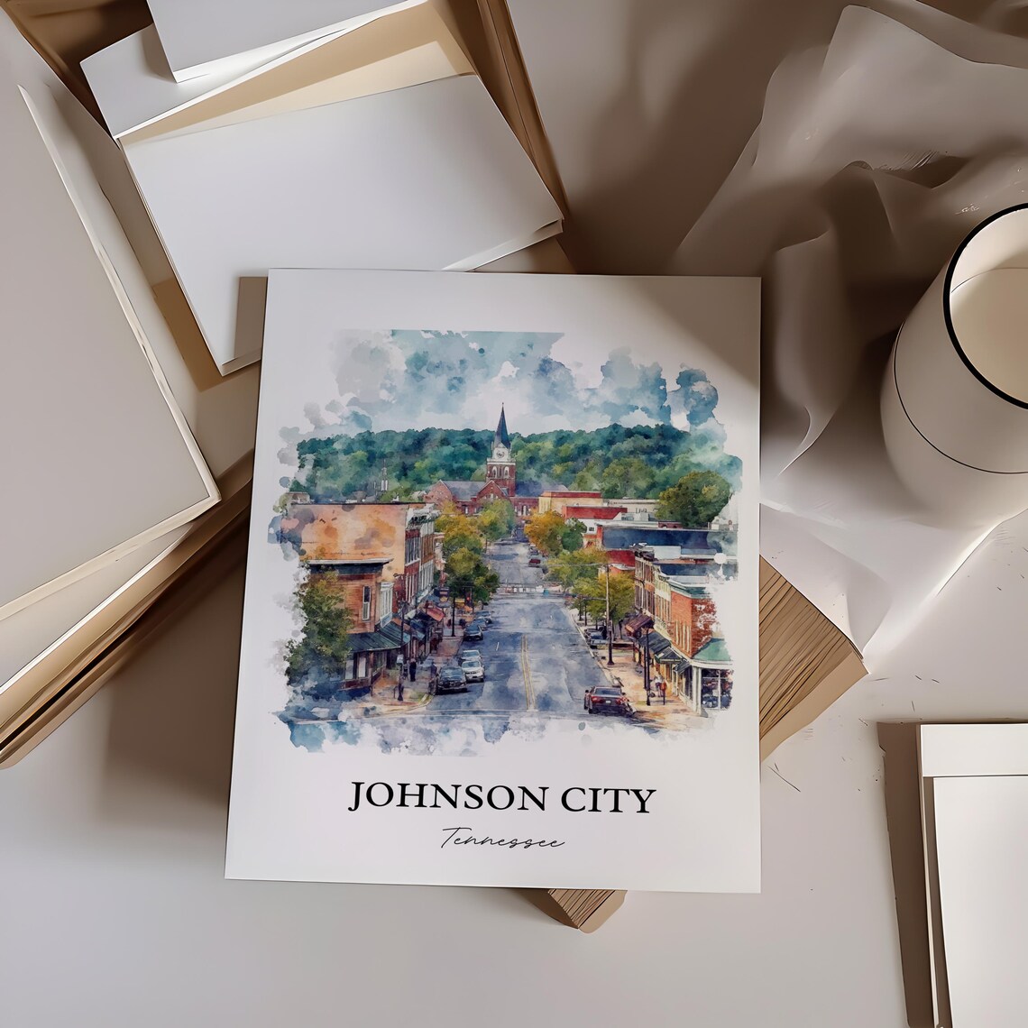 Johnson City Tennessee Historic Downtown Church Street Art Poster - Image 2