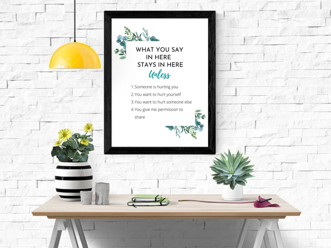 What You Say In Here Stays In Here Counselor Confidentiality Poster - Image 6