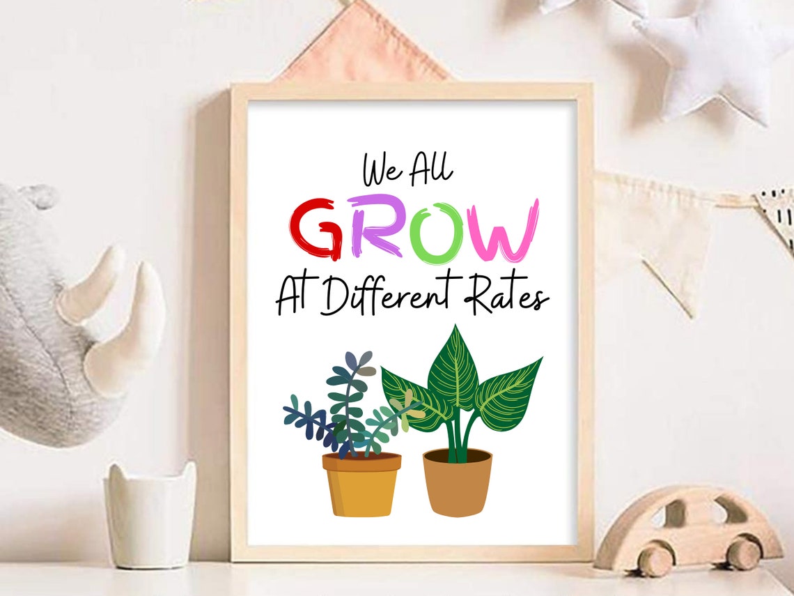 We All Grow At Different Rates Potted Plants Classroom Poster - Image 4