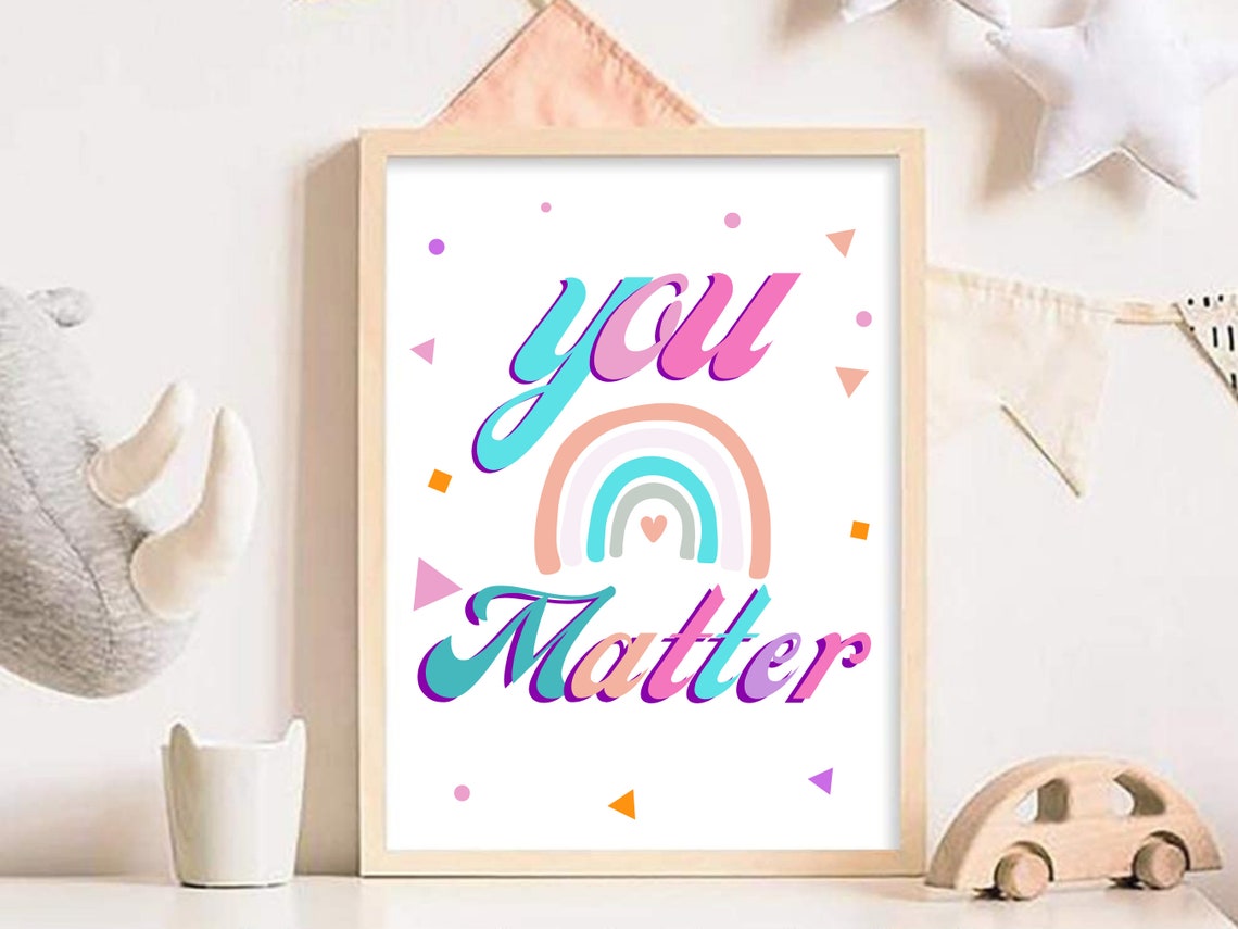 Be Kind Pastel Retro Script Rainbow Typography Positivity Poster - Image 2