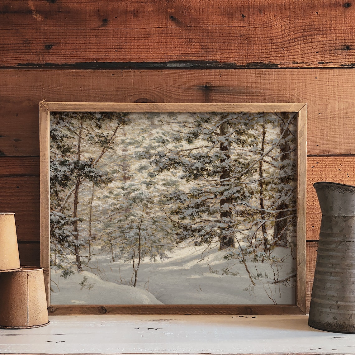 Winter Snowy Landscape, Snow Trees Cozy Decor Art Print - Image 4