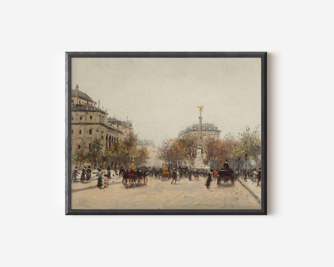 Autumn Paris Street Scene, French Cityscape Art Print - Image 3