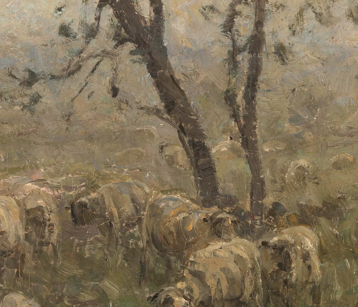 Spring Sheep Painting, Vintage Nursery Decor Art Print - Image 2