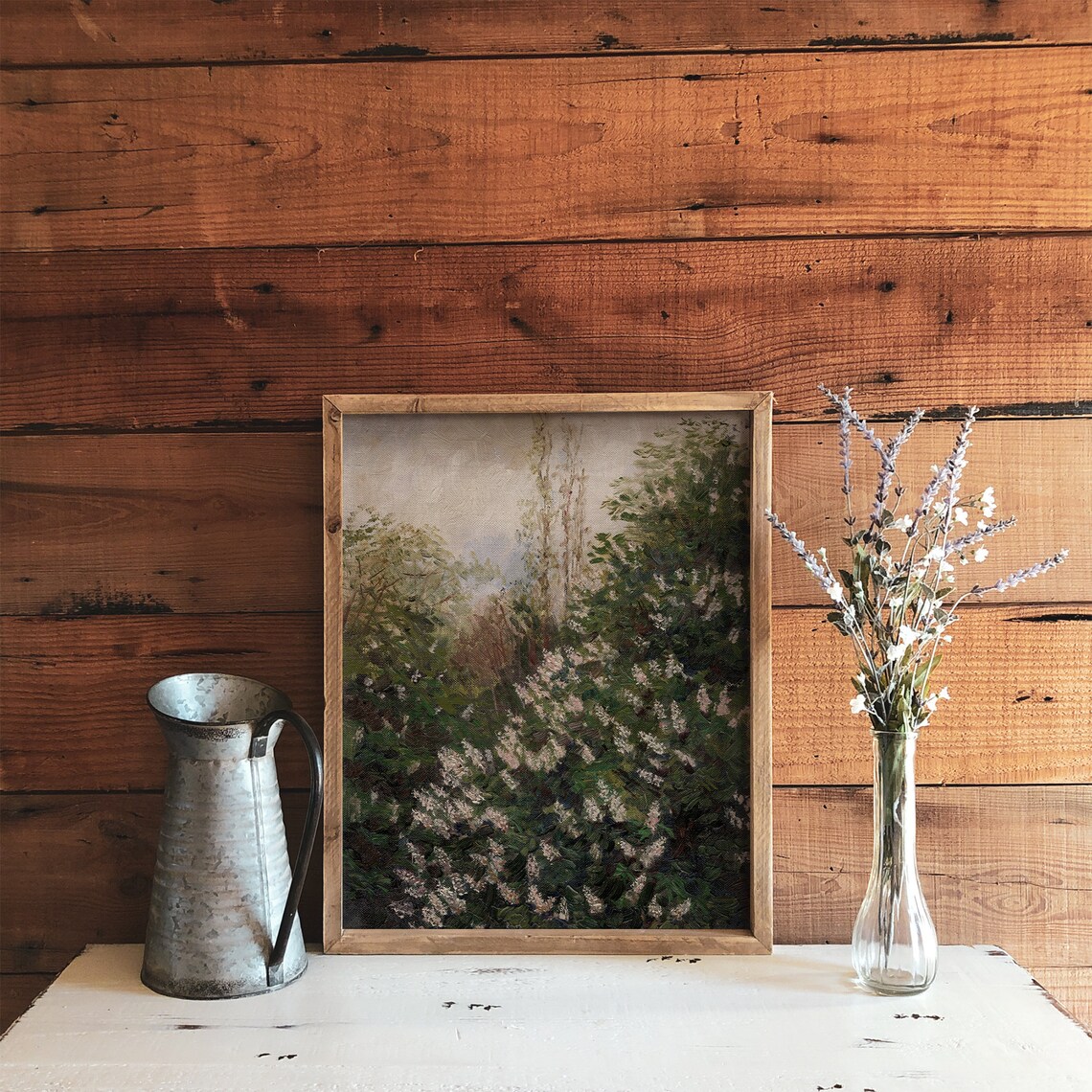 Lilac Tree Painting, Spring Country Landscape Art Print - Image 2