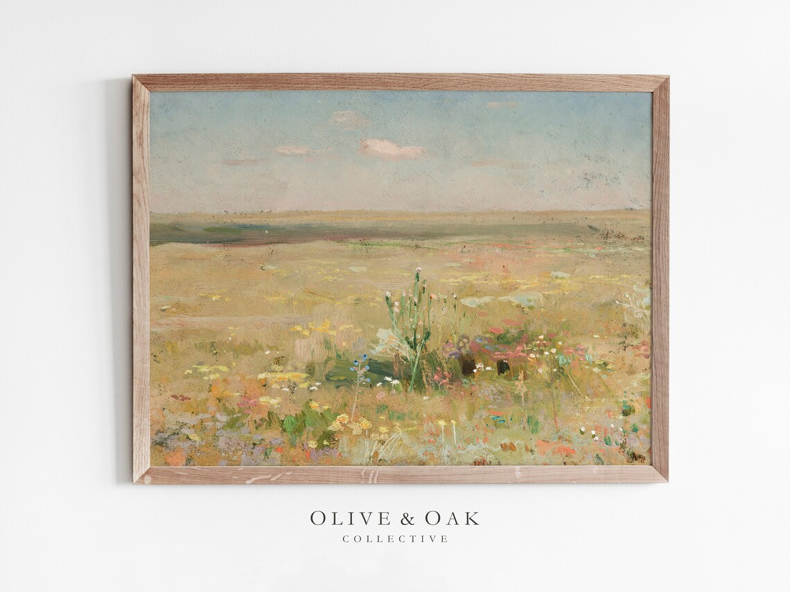 Spring Landscape - Vintage Farmhouse Art
