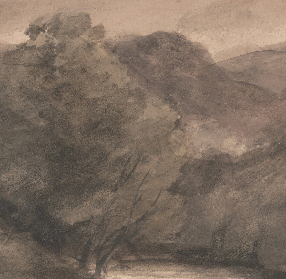 Tonal Abstract Watercolor Landscape, Neutral Art Print - Image 3