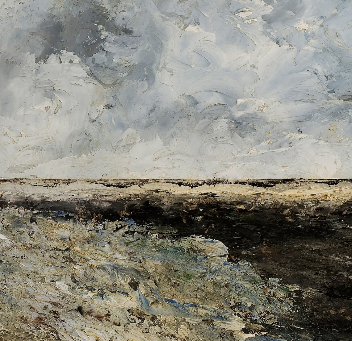 Moody Coastal Vintage Seascape Oil Painting Print - Image 3
