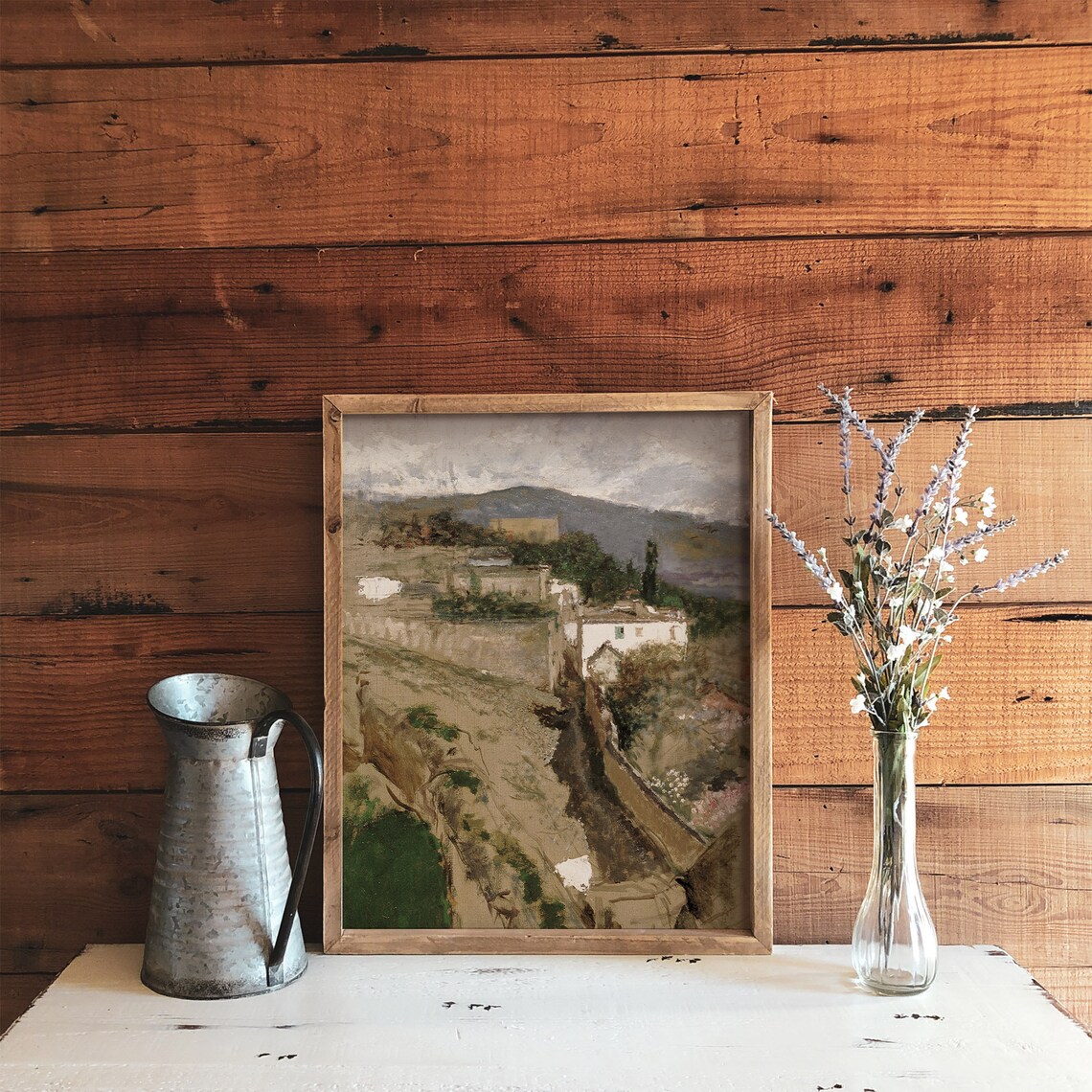 Rustic Village Painting, Vintage Poster Print - Image 2