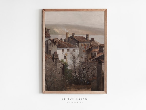 Moody European Architecture, Neutral Cityscape Art Print