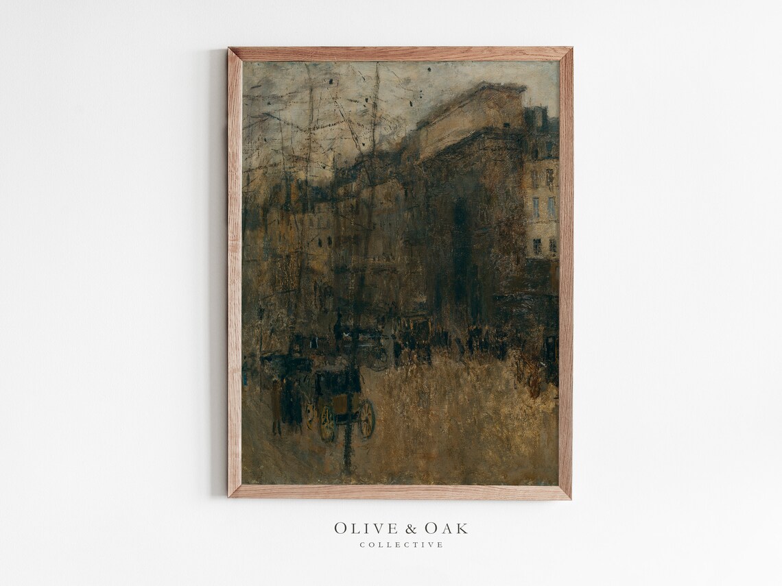 Moody Architecture Painting Antique Cityscape Art Print
